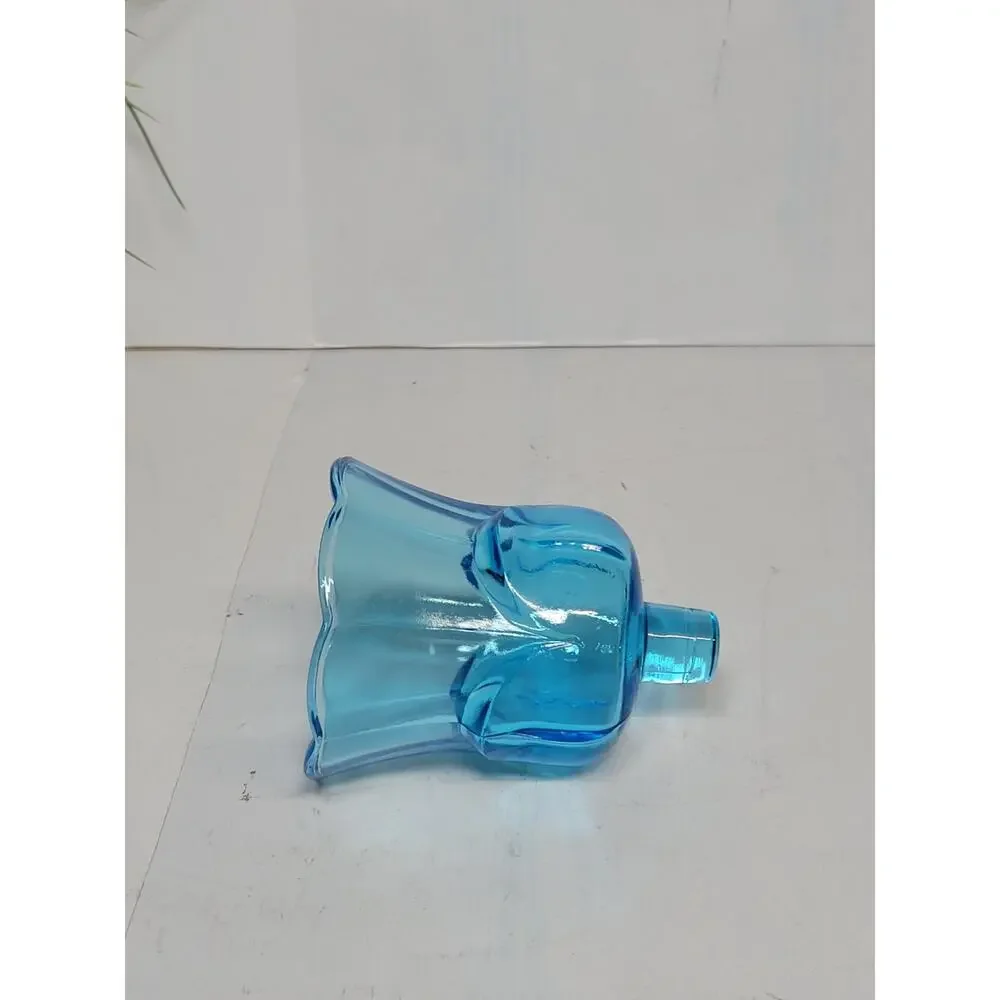 Vintage Homco Blue Tulip Peg Votive Cup Glass Candle Holder Home Interiors